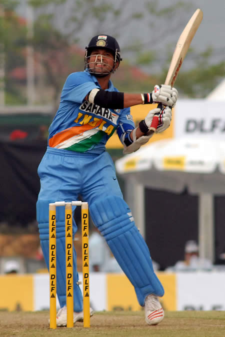 Tendulkar plays a shot