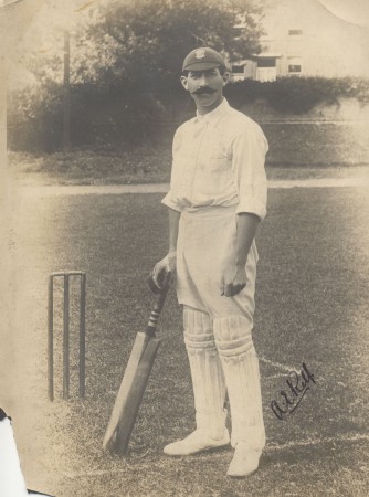 Albert Relf stands at the crease