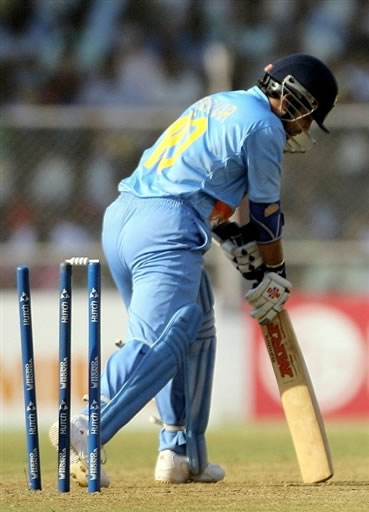 Tendulkar is clean bowled