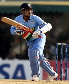 Sehwag hits a boundary