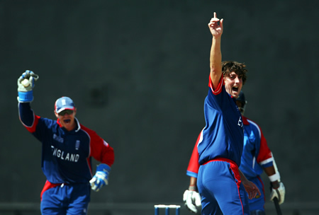 Nixon and Lewis celebrate the wicket of Clay Smith