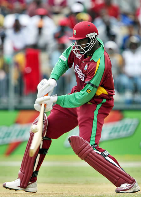 Gayle hits a boundary