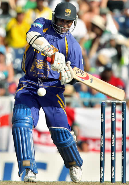 Sanath Jayasuriya hits a boundary