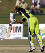 Yasir Hameed plays an on drive