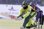 Mohammad Yousuf plays a sweep shot