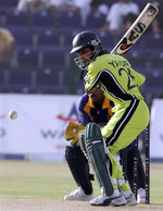 Yasir Hameed plays a cut shot