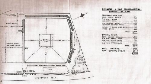 Plan of Aylestone Road ground in 1901