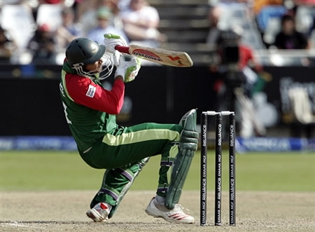 Mashrafe Mortaza avoids a bouncer