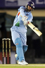 Yuvraj Singh plays a shot