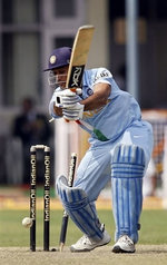 Mahendra Singh Dhoni is bowled by Shoaib Akhtar