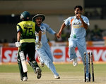 Younis Khan is bowled by RP Singh