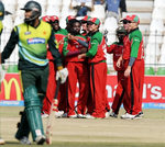 Mohammad Yousuf walks back to the pavilion