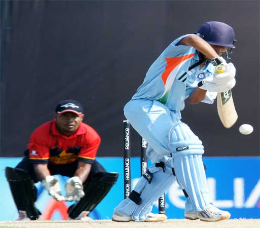 Shreevats Goswami Bats against Papua New Guinea