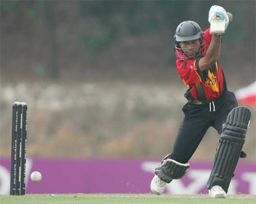 Colin Amini plays the ball against South Africa