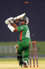 Mohammad Ashraful is bowled by Iftikhar Anjum