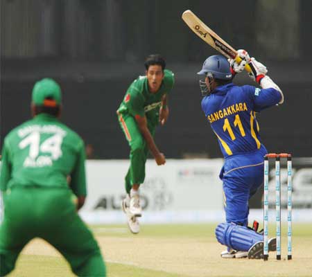 Sangakkara playing a cover drive