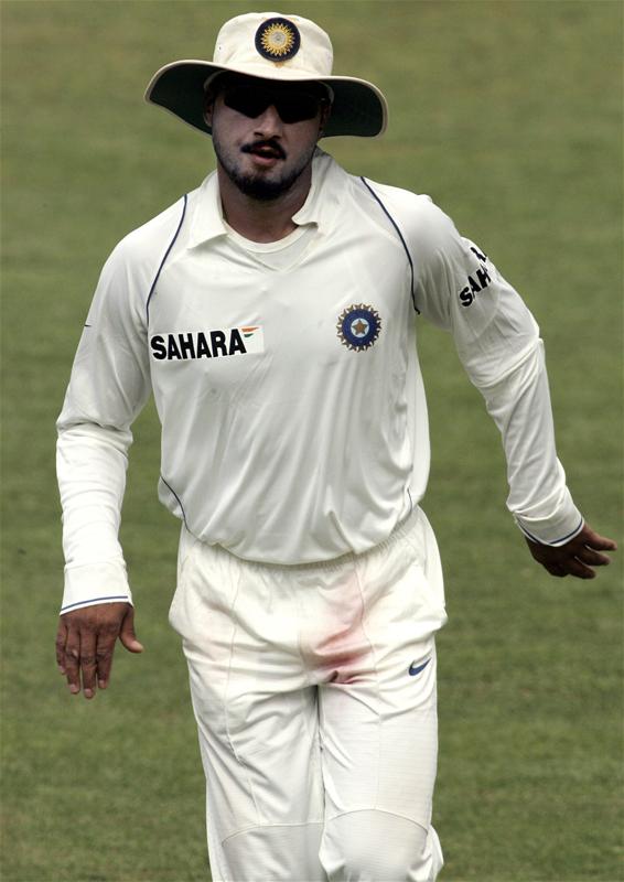 Harbhajan Singh runs off the field