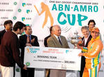 Lahore Lions skipper Humayun Farhat receiving the winning prizes