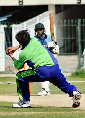 Azmavia Iqbal with a caught and bowled