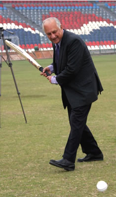 PCB Chairman plays a shot on opening day