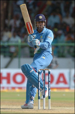 Virender Sehwag plays a shot