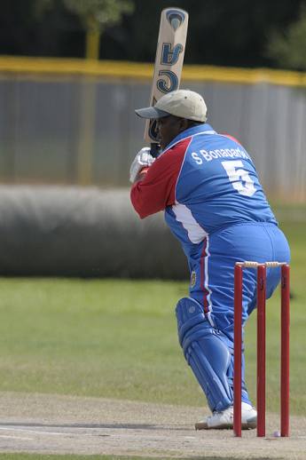 Player of the match Shirley Ann Bonaparte of the USA batting against Argentina