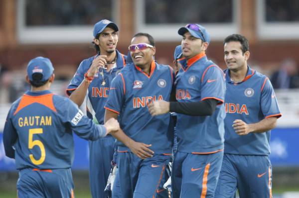 Yusuf Pathan celebrates