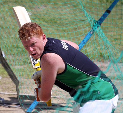 Kevin O'Brien batting in the nets 