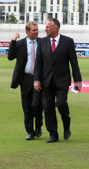 Shane Warne and Ian Botham after pitch report