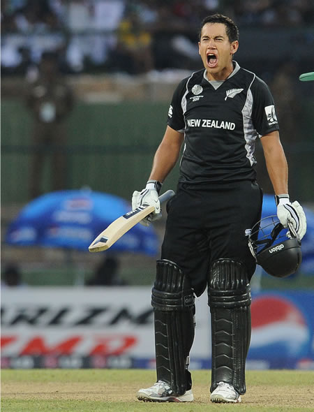 Rose Taylor celebrates his superb century