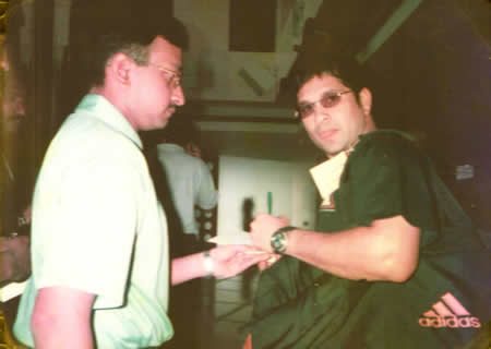 Sachin Tendulkar and D Giridhar meet