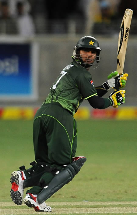 Imran Farhat works one behind square on the leg side