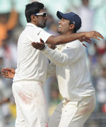 R Ashwin and Pragyan Ojha struck four times in quick succession