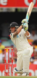 Brendon McCullum drives hard