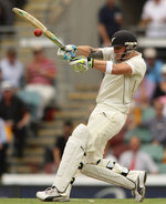 Brendon McCullum plays a powerful pull shot