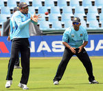 Tillakaratne Dilshan prepares to catch during training