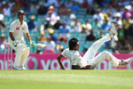 Ishant Sharma falls over in his followthrough