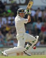 Ricky Ponting leans in to a drive