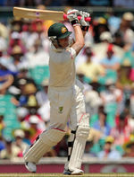 Michael Clarke hits down the ground