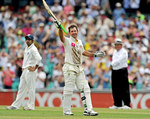 Ricky Ponting celebrates his 40th Test century