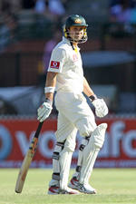 Ed Cowan walks off for 10