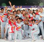 Sialkot Stallions celebrate after winning the tournament