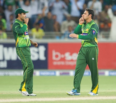 Saeed Ajmal after taking his second wicket