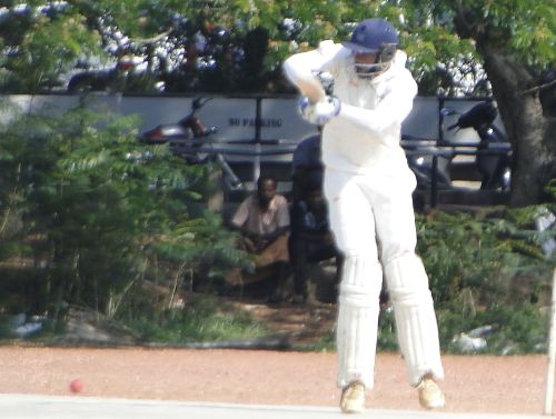 Balu Biju hits a boundary