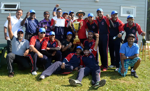 The Quebec team and officials celebrate