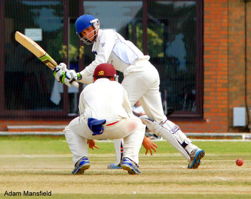 Adam Mansfield turns a ball to fine leg while batting for Suffolk