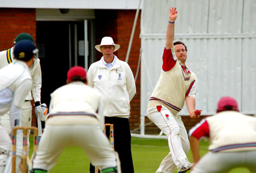 George Walker bowling for Swardeston