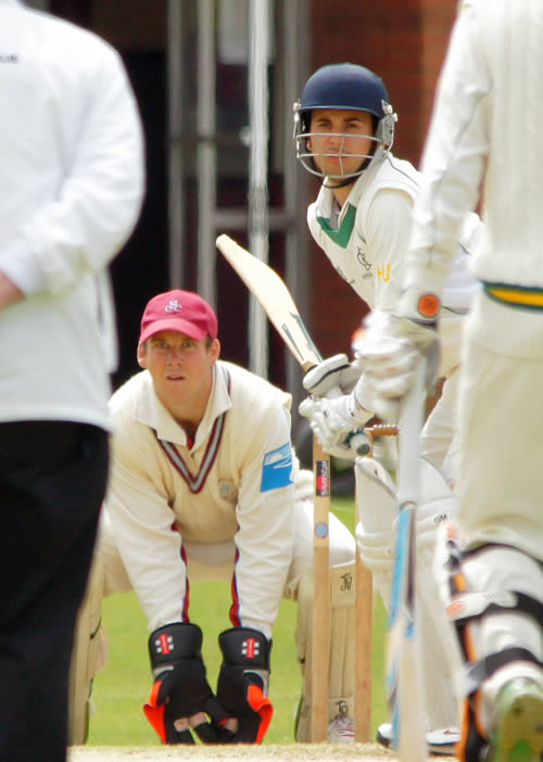 Stephen Gray keeping wicket for Swardeston