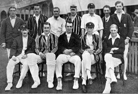 Warwickshire Team against Lancashire photograph, 8th, 10th, 11th July 1922