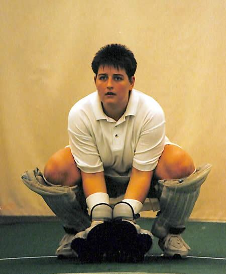 Wicket-keeping portrait of Lisa Nye